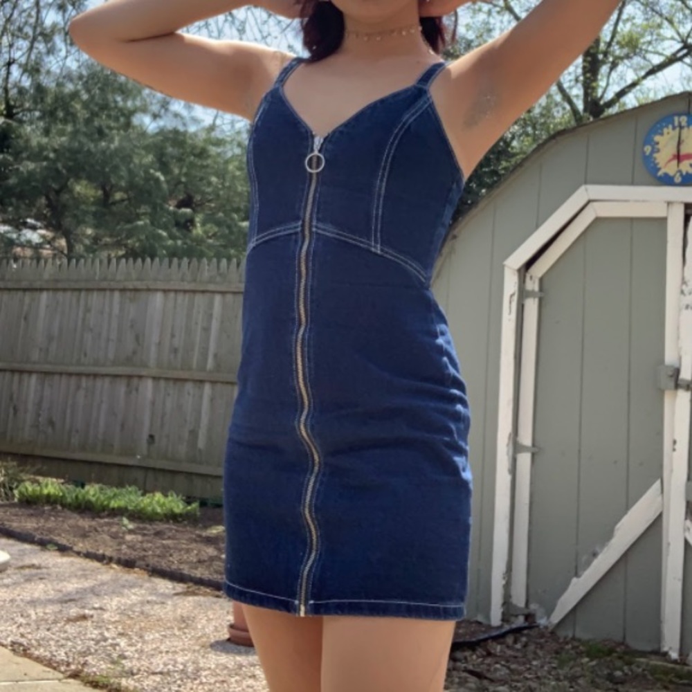 Denim zip up summer dress💙🦋✨